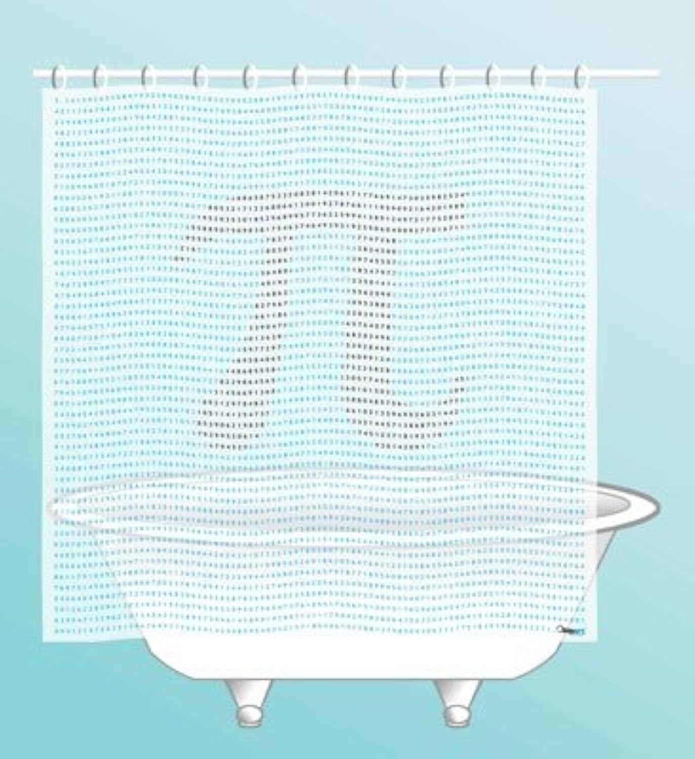 EVA Vinyl Pi Shower Curtain - Waterproof Bathroom Decor with Mathematical Symbol Design for Modern Home & Dorm