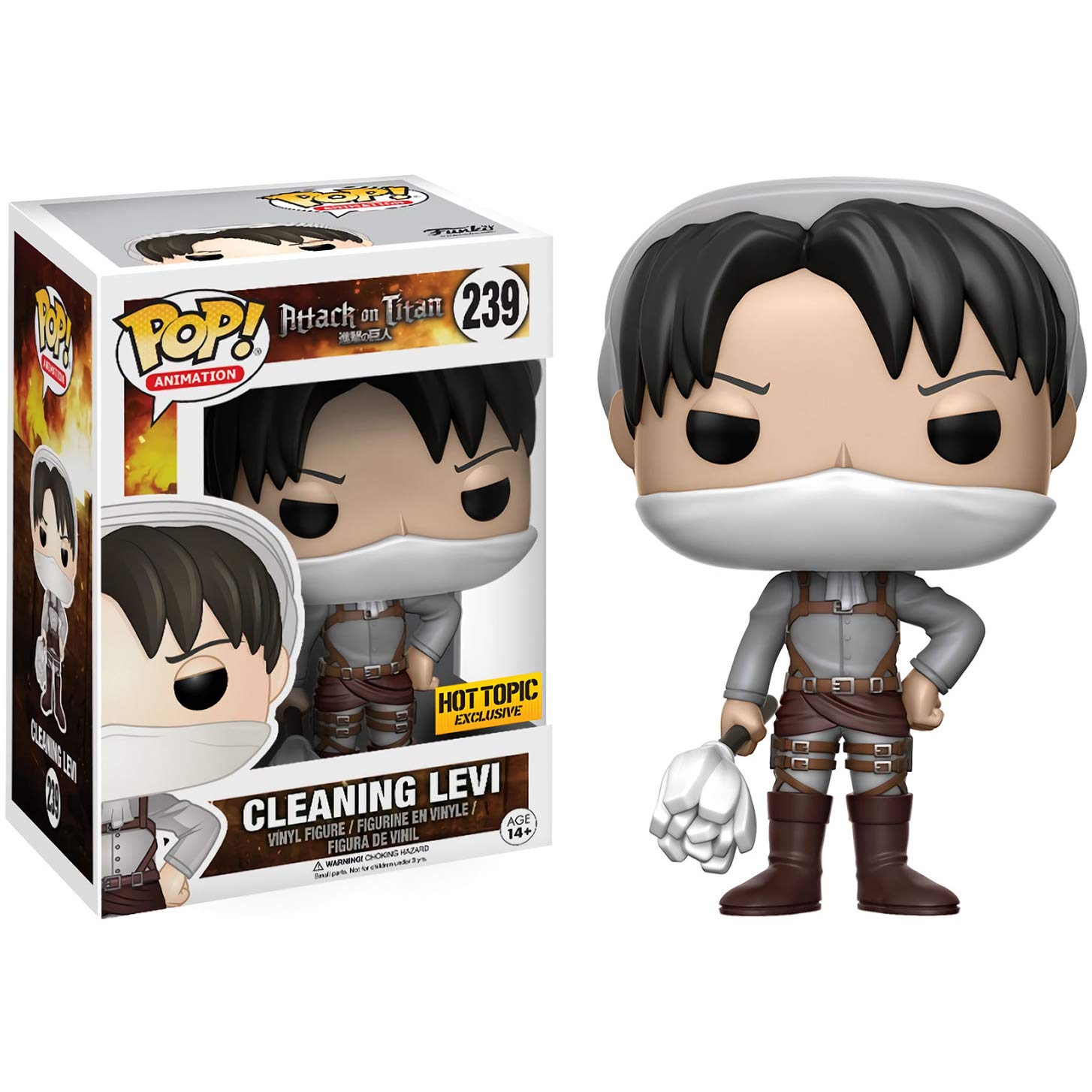 Funko POP! Attack on Titan Levi Ackerman #239 Vinyl Figure - Anime Collectible, Perfect for Display & Gift Giving - Ideal for Anime Fans, Office Decor, and Pop Culture Collections