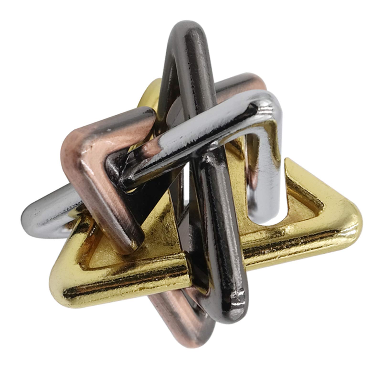 Yiju Vintage Alloy Lock Puzzle - Triangle IQ Teaser Brain Game for Kids & Adults, Perfect for Stress Relief and Family Bonding