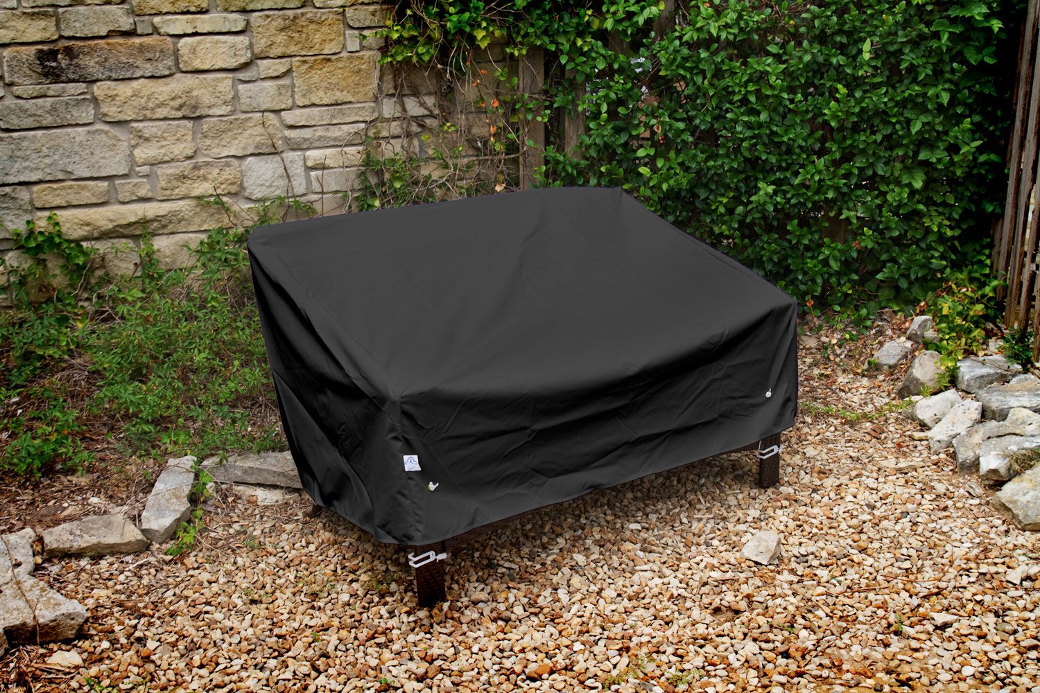 Waterproof Weathermax 79550 Deep Highback Loveseat/Sofa Cover - 60x35x35 Inches, Black - Outdoor Furniture Protection for Patio, Deck & Sunroom