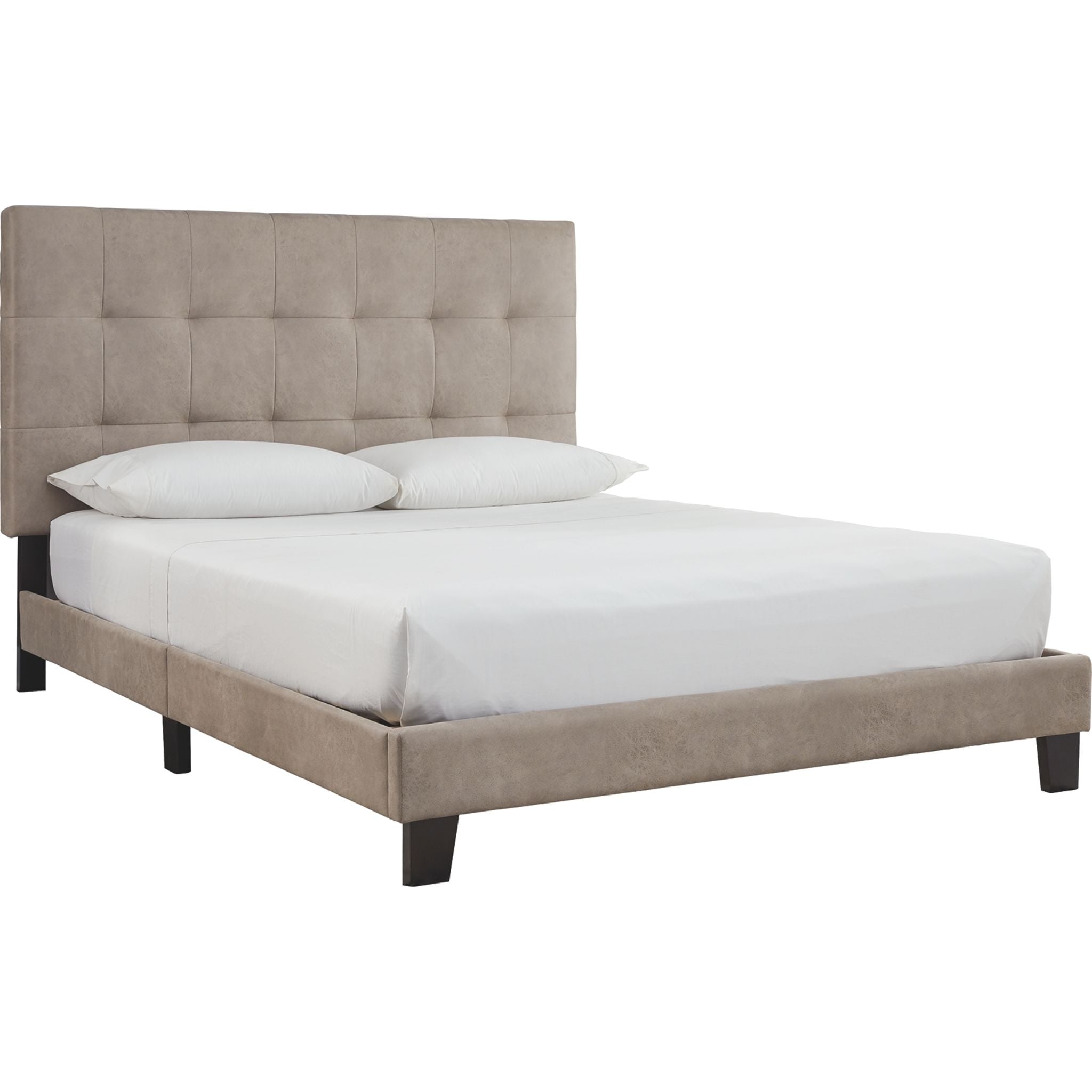 Adelloni Light Brown Upholstered Bed Frame - Queen Size Fabric Platform Bed with Wooden Slats for Bedroom, Guest Room & Master Suite