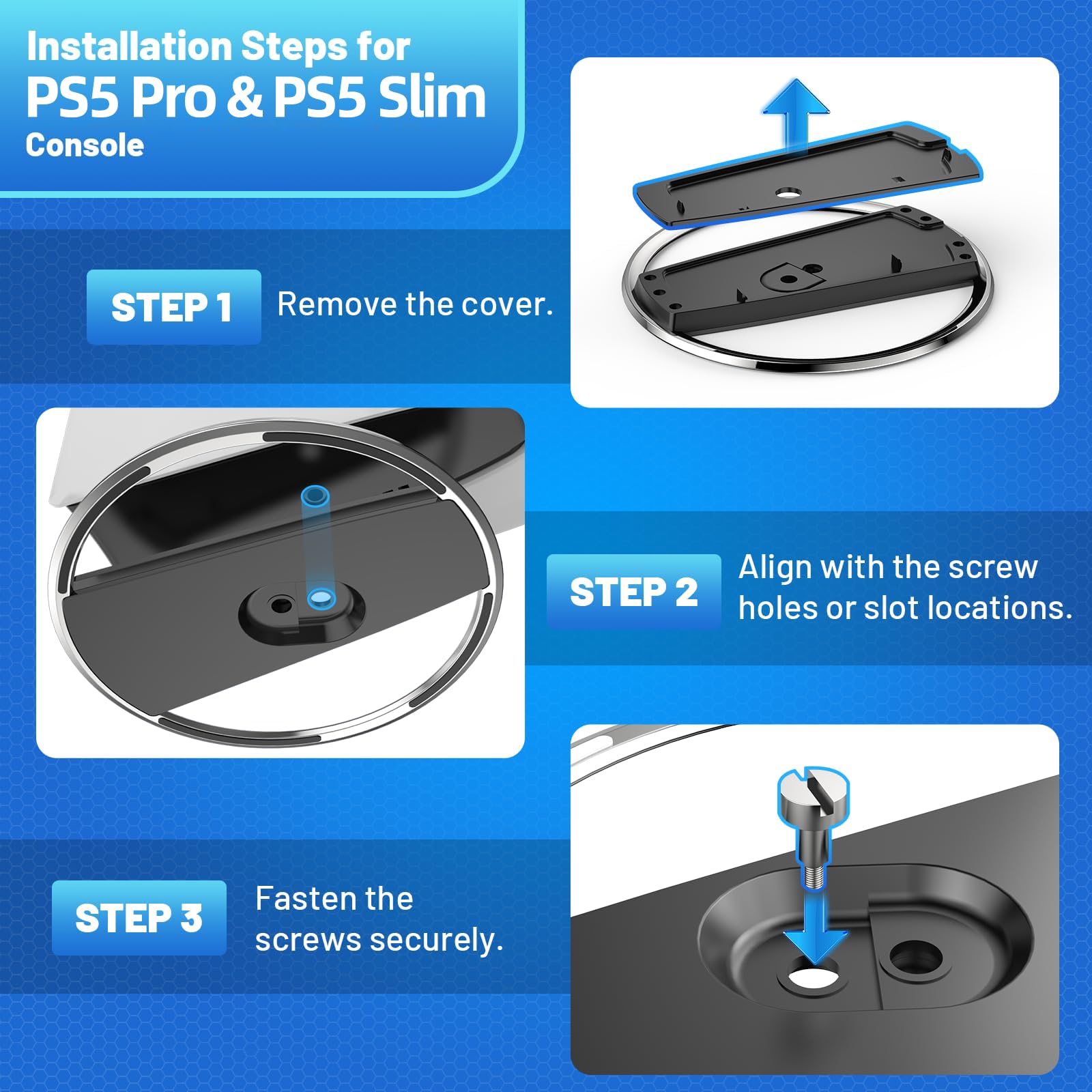 PS5 Vertical Stand - Universal Stand for PS5 Pro/Slim, Disc & Digital Edition | Durable & Stable Gaming Console Holder with Easy Installation | Perfect for Gaming Setups & Home Entertainment Systems