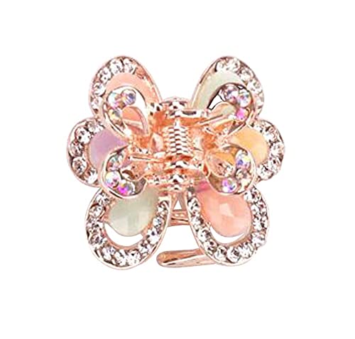 2 Pcs Rhinestone Hair Claw Clips - Small Jaw Clips with Bling for Women & Girls, Butterfly-7 Style - Perfect for Parties, Weddings, and Everyday Hair Accessories