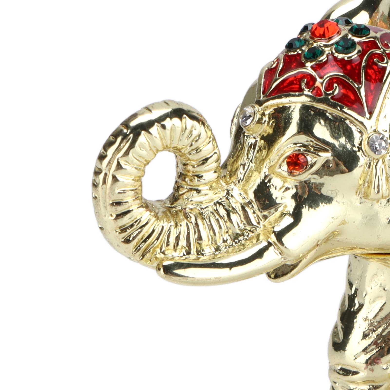 2Pcs Hollow Gold Elephant Jewelry Storage Box with Rhinestones - Elegant Bejeweled Elephant Jewelry Holder for Women & Girls - Perfect for Organizing Rings, Necklaces & Bracelets at Home or Travel