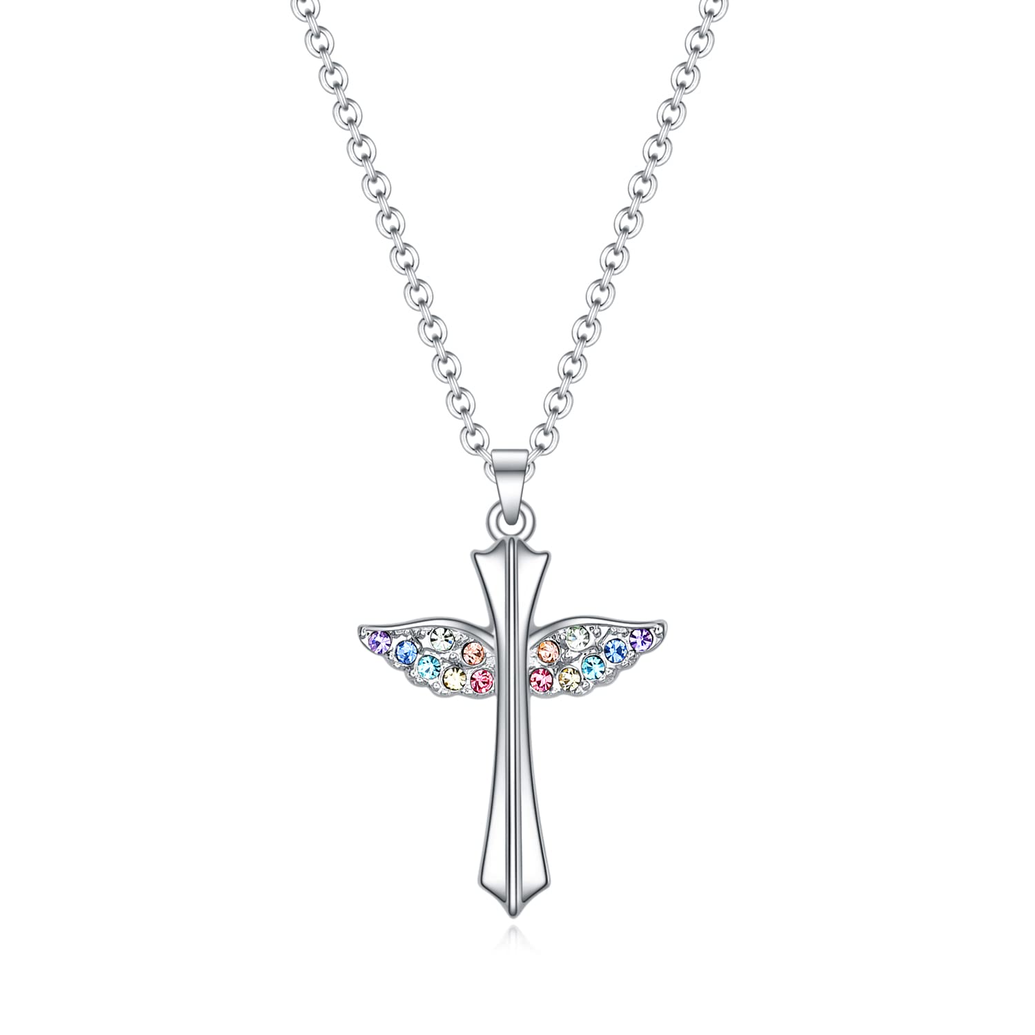 Elegant Small Cubic Zirconia Cross Pendant Necklace for Women & Girls - Perfect Baptism, First Communion & Christening Gift - Ideal for Church, Weddings & Special Occasions