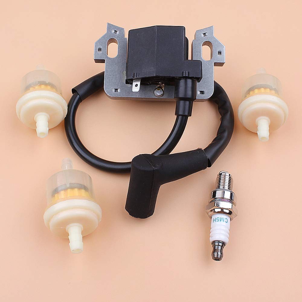 Honda GC135 GC160 GC190 GS160 GS190 Ignition Coil & Fuel Filter Replacement Kit - OEM 30500-ZL8-004, 30500-ZL8-014, 30500-Z0J-003 - Compatible with Lawn Mowers, Generators & Small Engines