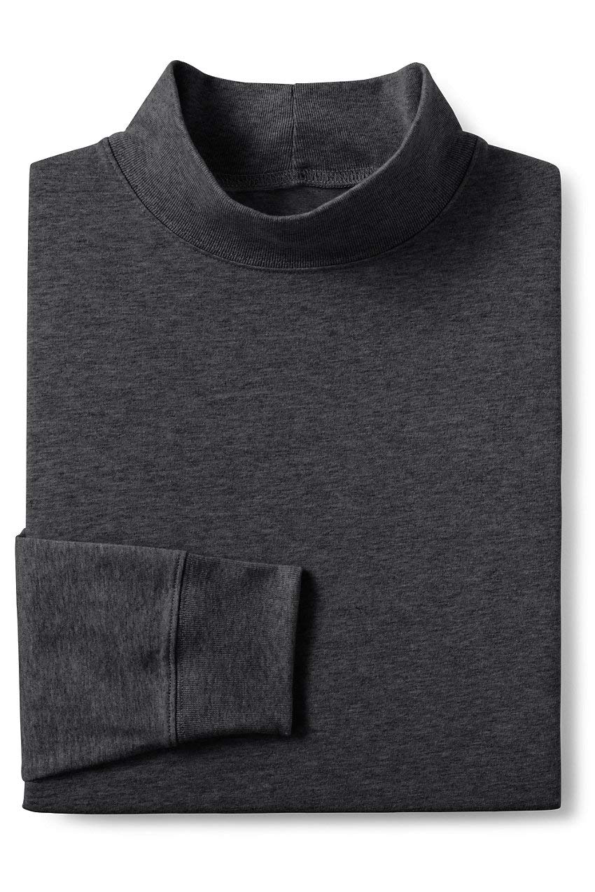 Lands' End Men's Super-T Cotton-Blend Mock Turtleneck Shirt | Comfortable Long Sleeve Casual Top for Work & Everyday Wear