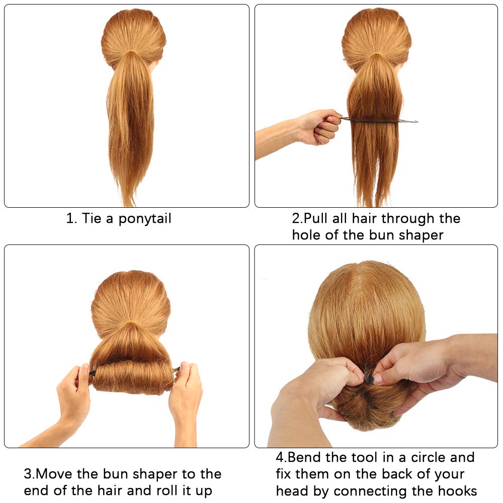 20 Pieces Black Hair Bun Shapers - Donut Bun Maker & Twist Holder for Women & Girls - Perfect for Updos, Ponytails & Hair Styling (Great for Weddings, Parties & Everyday Hairstyles)
