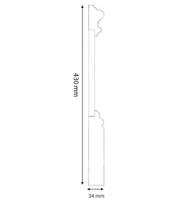 Classic Three-Part Baseboard Molding - Durable Floor Trim for Home & Office Interior Design