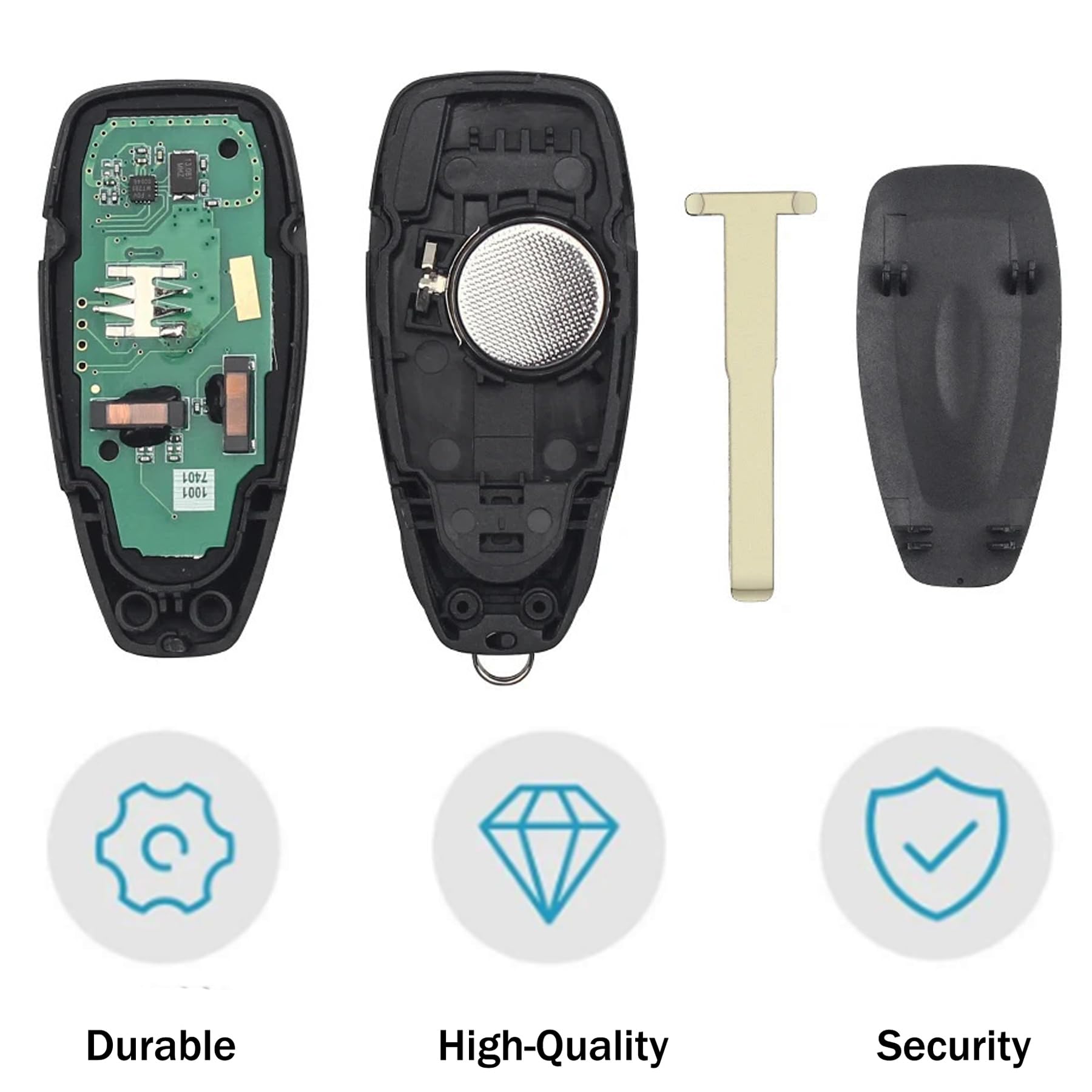 3 Buttons 433MHz 4D63 Chip Remote Car Key Fob Replacement for Ford Fiesta Mondeo Focus Kuga B-Max C-Max S-Max - Durable Key Shell Case for Easy Vehicle Access & Security (Ideal for Spare Keys, Key Replacement, and Daily Car Locking/Unlocking)