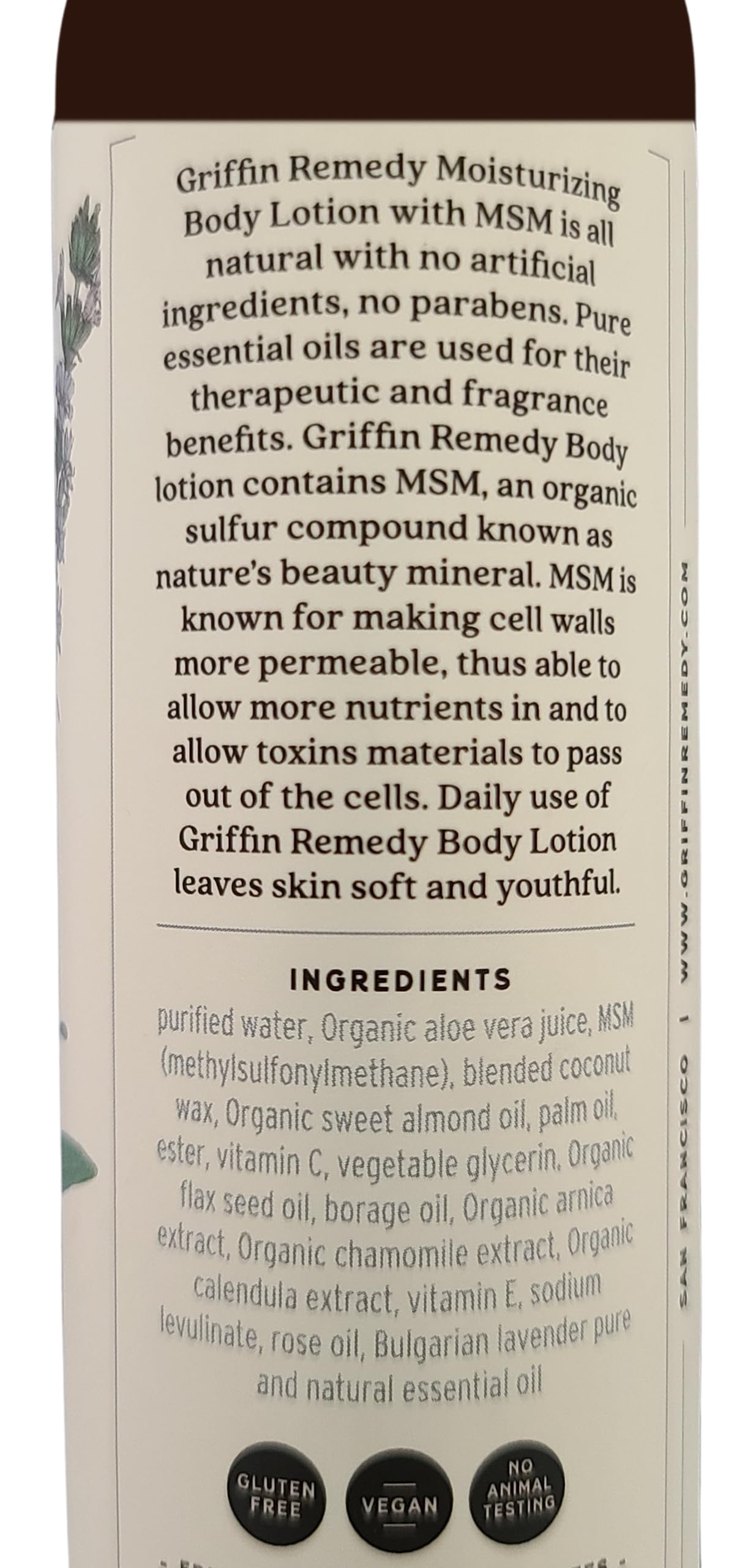 Griffin Remedy Bulgarian Lavender Body Lotion - Hydrating & Soothing Moisturizer for Dry Skin | Perfect for Daily Use & Relaxing Massage