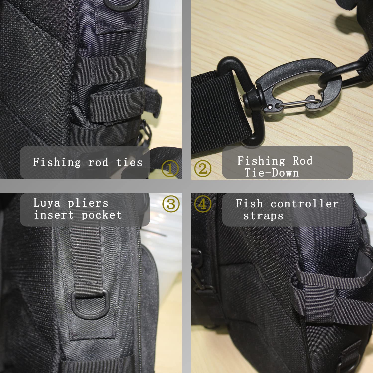 Water-Resistant Fishing Backpack with Rod Holder - Large Tackle Sling Bag for Fly Fishing, Camping & Hiking - Durable Fishing Gear Accessories for Men - Perfect Gift for Outdoor Enthusiasts & Anglers