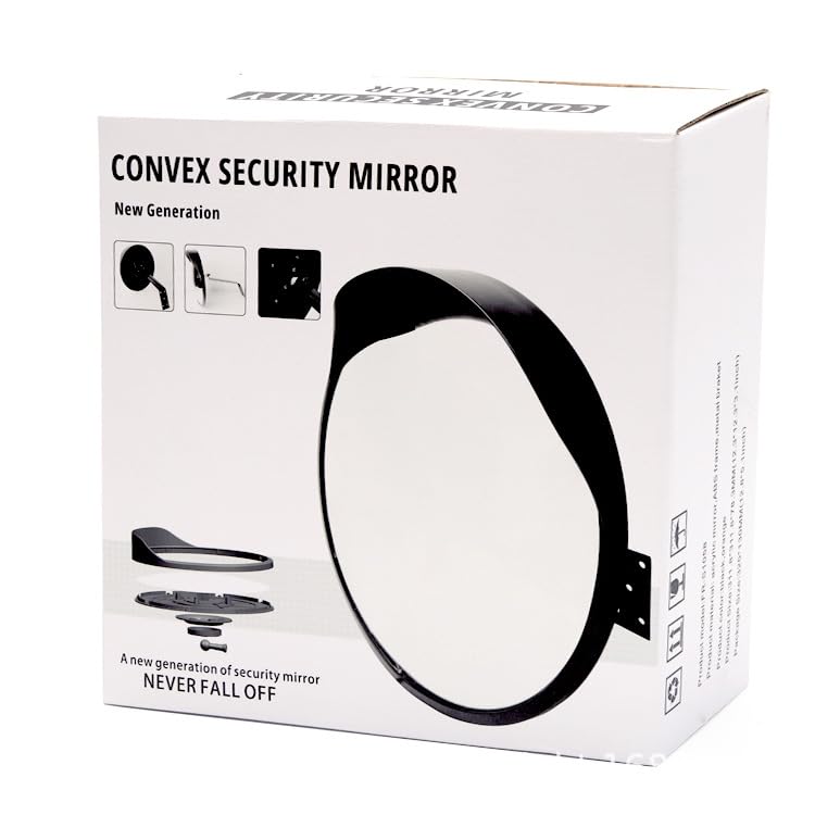 YOUEON 12 Inch Acrylic Convex Mirror - Wide Angle Security Mirror for Garage, Driveway, Parking Lots, Store & Warehouse - Adjustable Round Traffic Mirror for Indoor/Outdoor Use - Eliminates Blind Spots & Enhances Safety