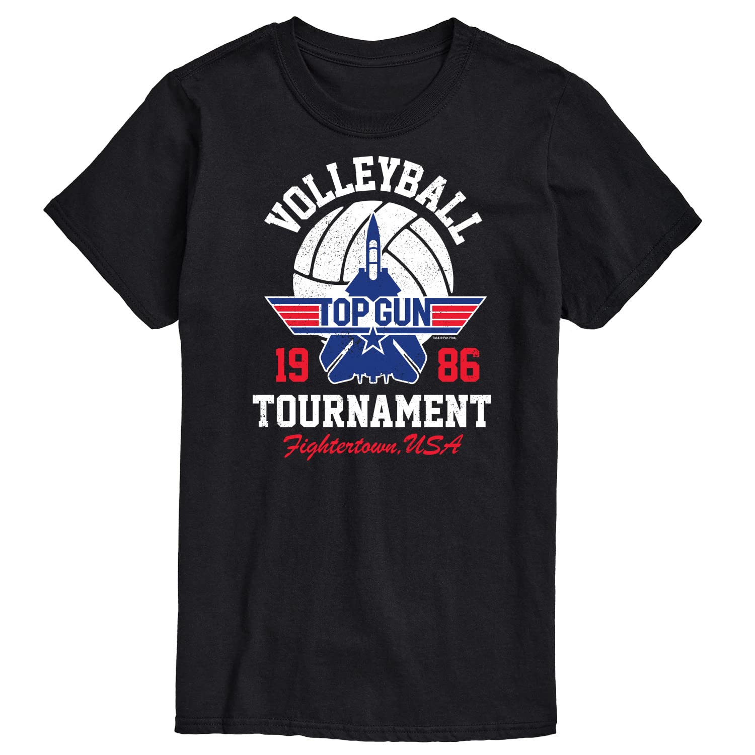 Top Gun Volleyball Tournament Men's Graphic T-Shirt - Hybrid Apparel Short Sleeve Tee for Casual Wear, Sports Events & Movie Fans