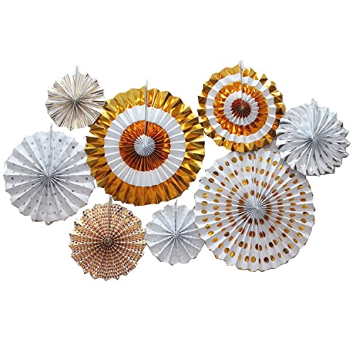 8 Pcs Mix Gold Silver Hanging Fan