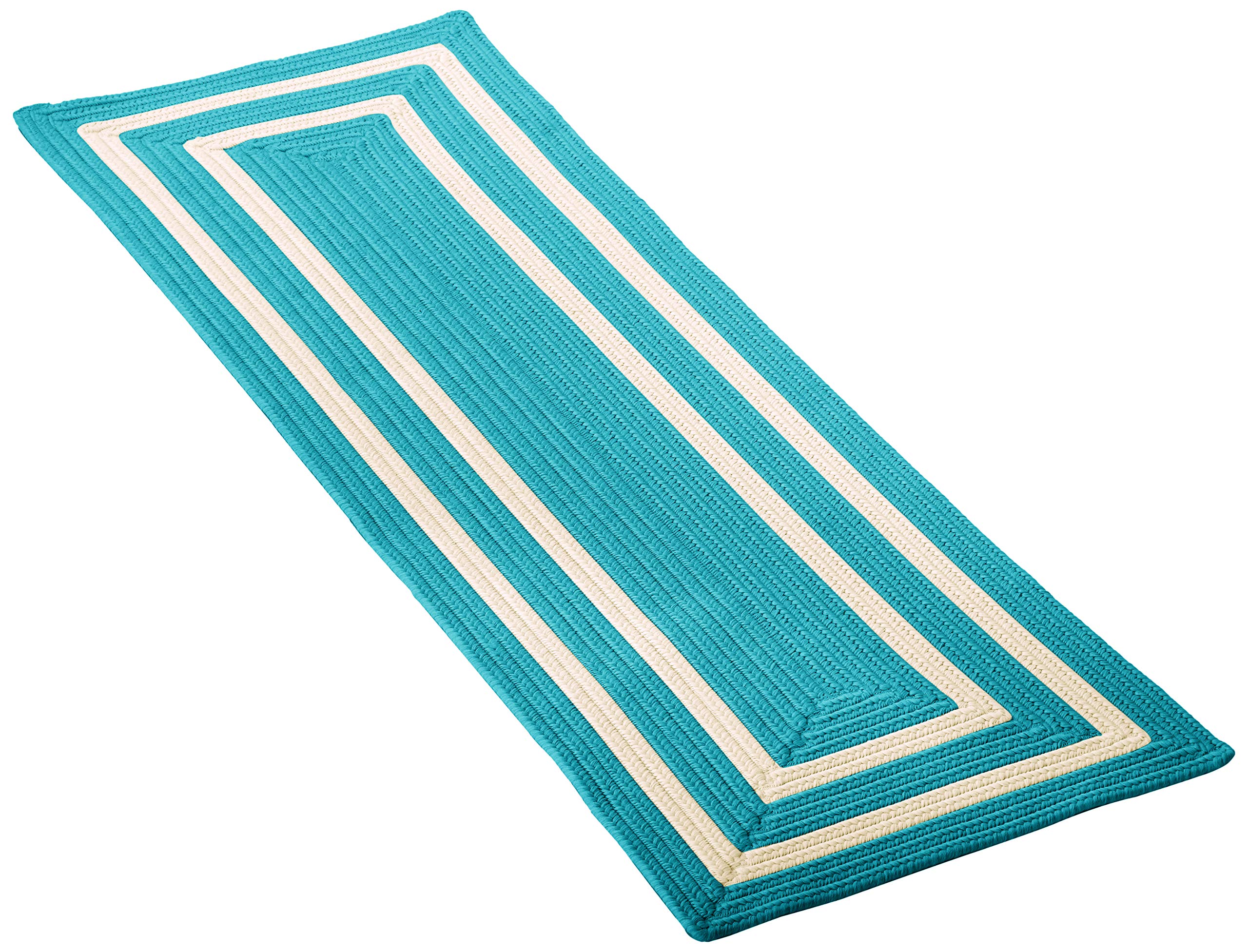 La Playa Rugs 2' x 10' Aqua Blue Runner Rug - Perfect for Hallways, Entryways, and Narrow Spaces