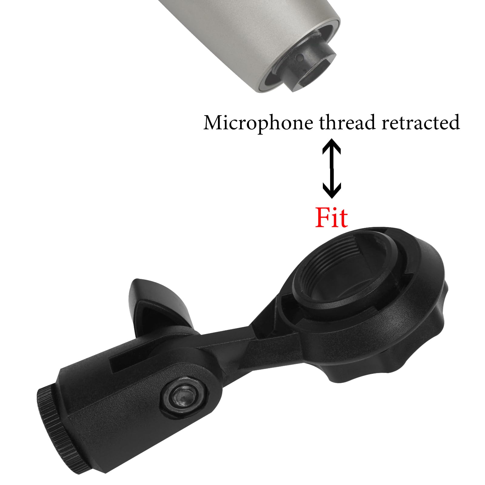Geekria Universal Microphone Stand Mount for 22mm/0.9in Thread Mics - Shockproof Mic Holder Compatible with Samson C01 & Adjustable Mic Stands - Black (Perfect for Podcasting, Streaming & Home Studio Recording)