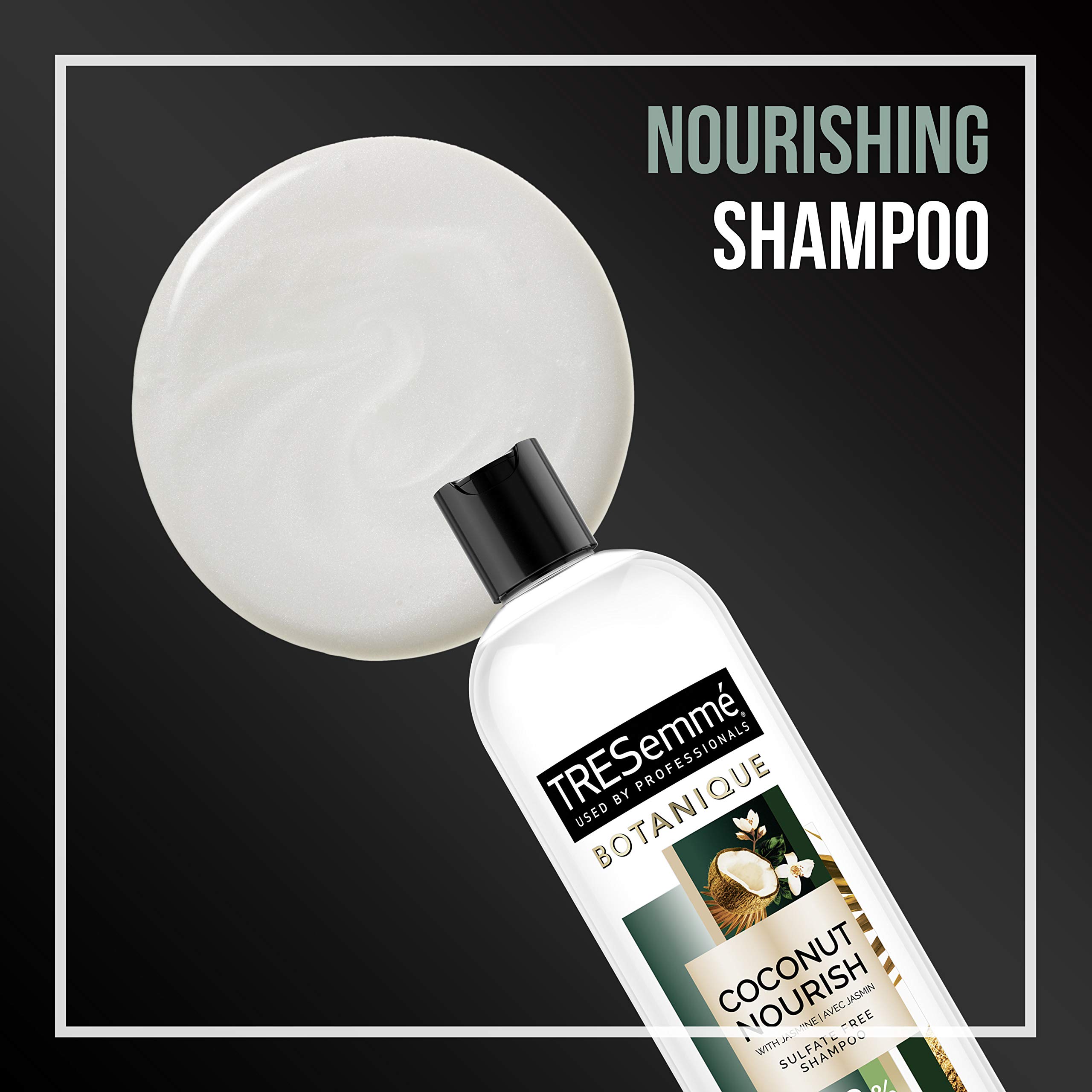 TRESemmé Botanique Coconut Nourish Shampoo for Dry Frizzy Hair - 16 oz Sulfate-Free Shampoo with 92% Natural Ingredients | Professional Hair Care for Hydration & Shine | Perfect for Daily Use & Salon-Quality Results at Home