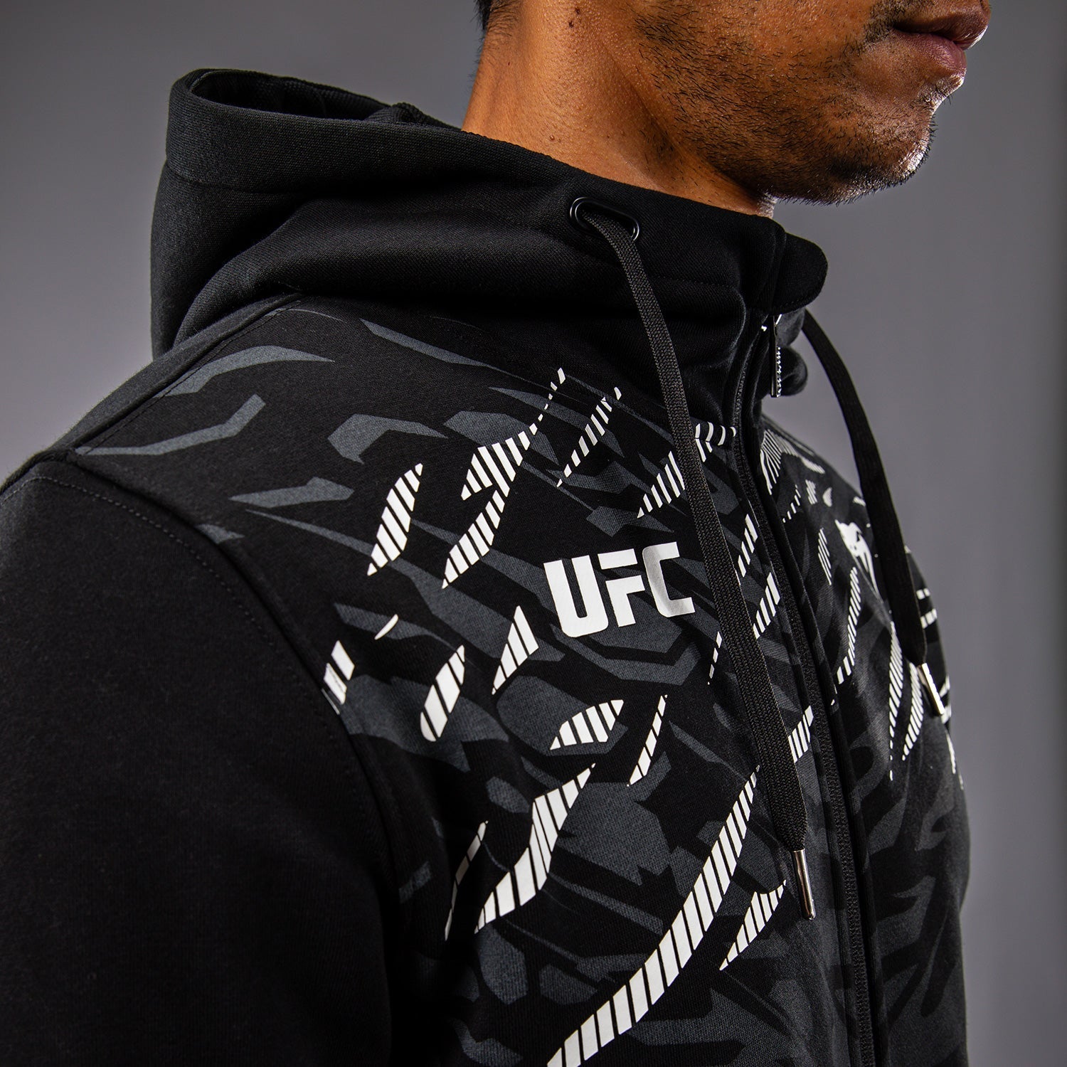 Venum UFC Fusion Men's Replica Zip Hoodie - Black | Official MMA Training & Streetwear Jacket for Fight Fans