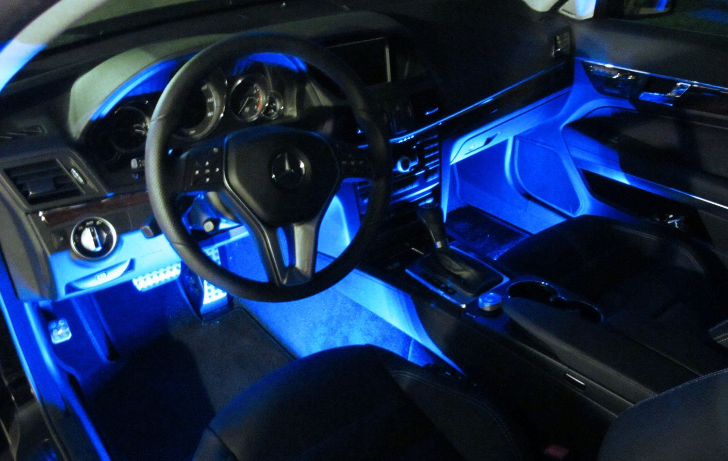 4-Piece Blue LED Ambient Car Lighting Kit - 9 LED Lights for Interior Decoration (5V USB Powered) - Perfect for Night Driving & Car Customization
