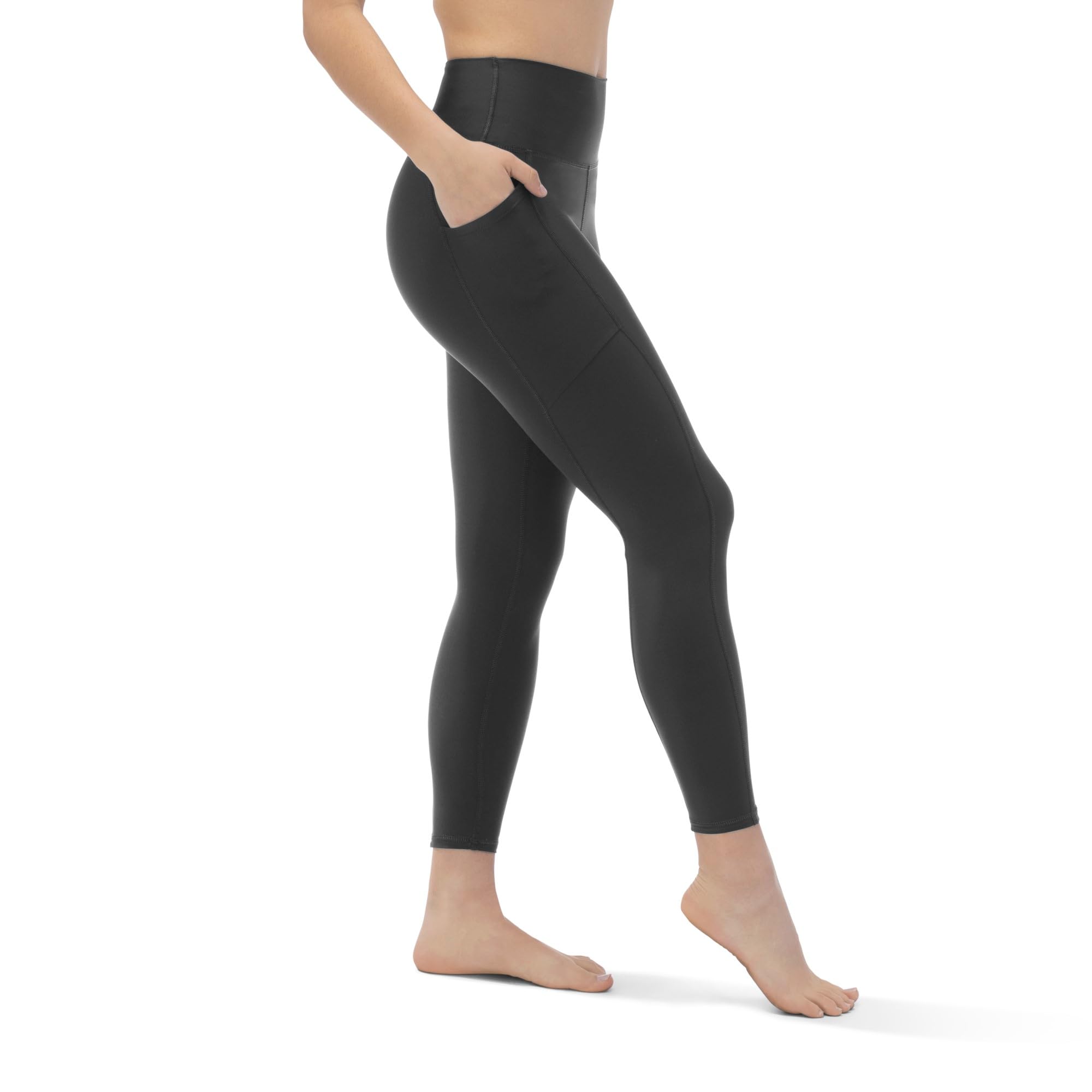 KADI High Waisted Yoga Pants for Women - 7/8 Length Workout Leggings with Pockets & Tummy Control - High Compression Fitness Pants for Yoga, Running & Gym