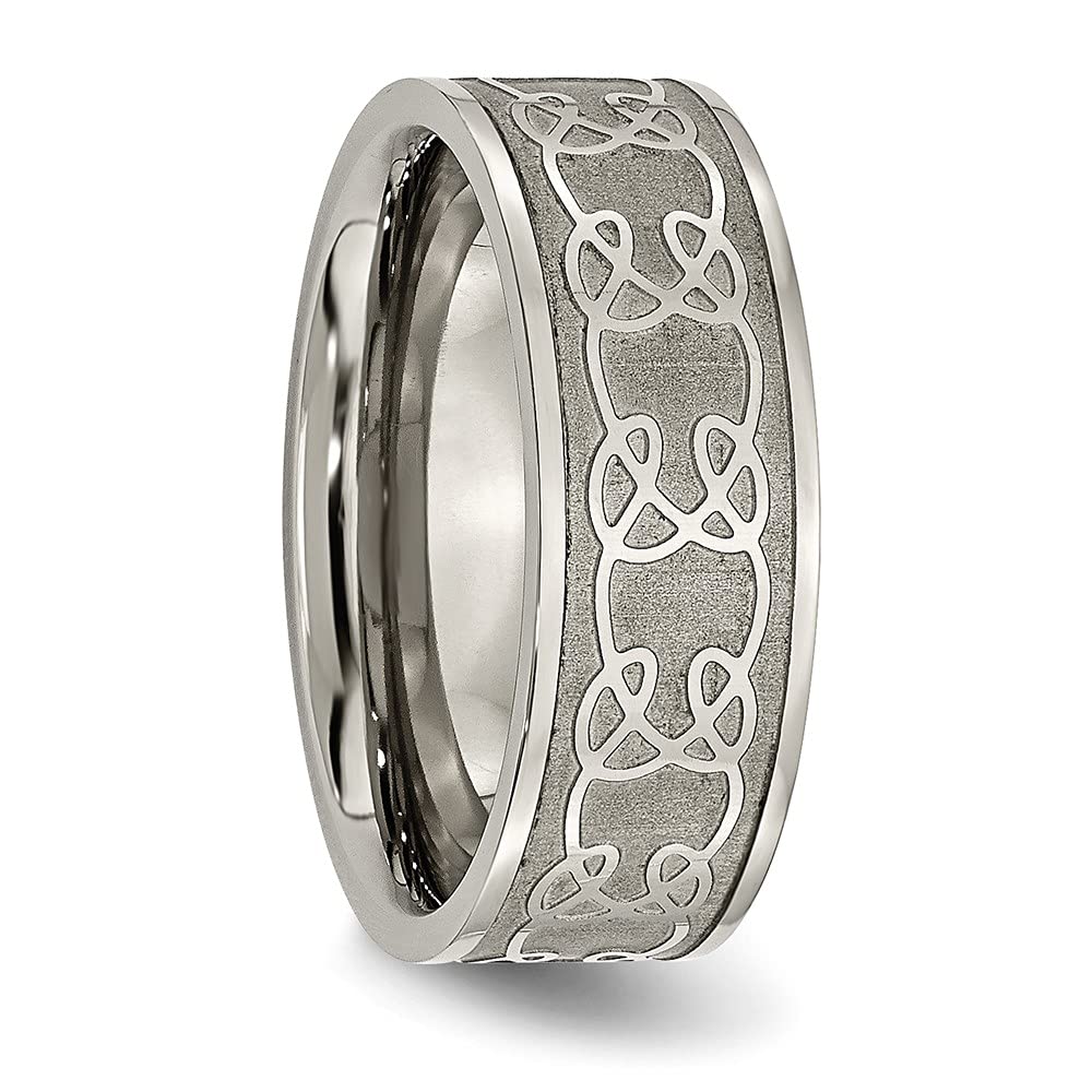 8mm Titanium Satin & Scroll Design Wedding Band Ring for Women - Elegant Bridal Engagement Ring, Durable Fine Jewelry Gift for Her - Perfect for Anniversaries, Proposals & Special Occasions