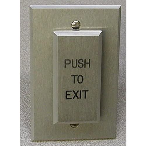 W5286-ATxE1 Adjustable Timer Push Plate Single Gang Switch - Push to Exit Button for Commercial Buildings & Public Spaces - Ideal for Doors, Elevators & Access Control Systems