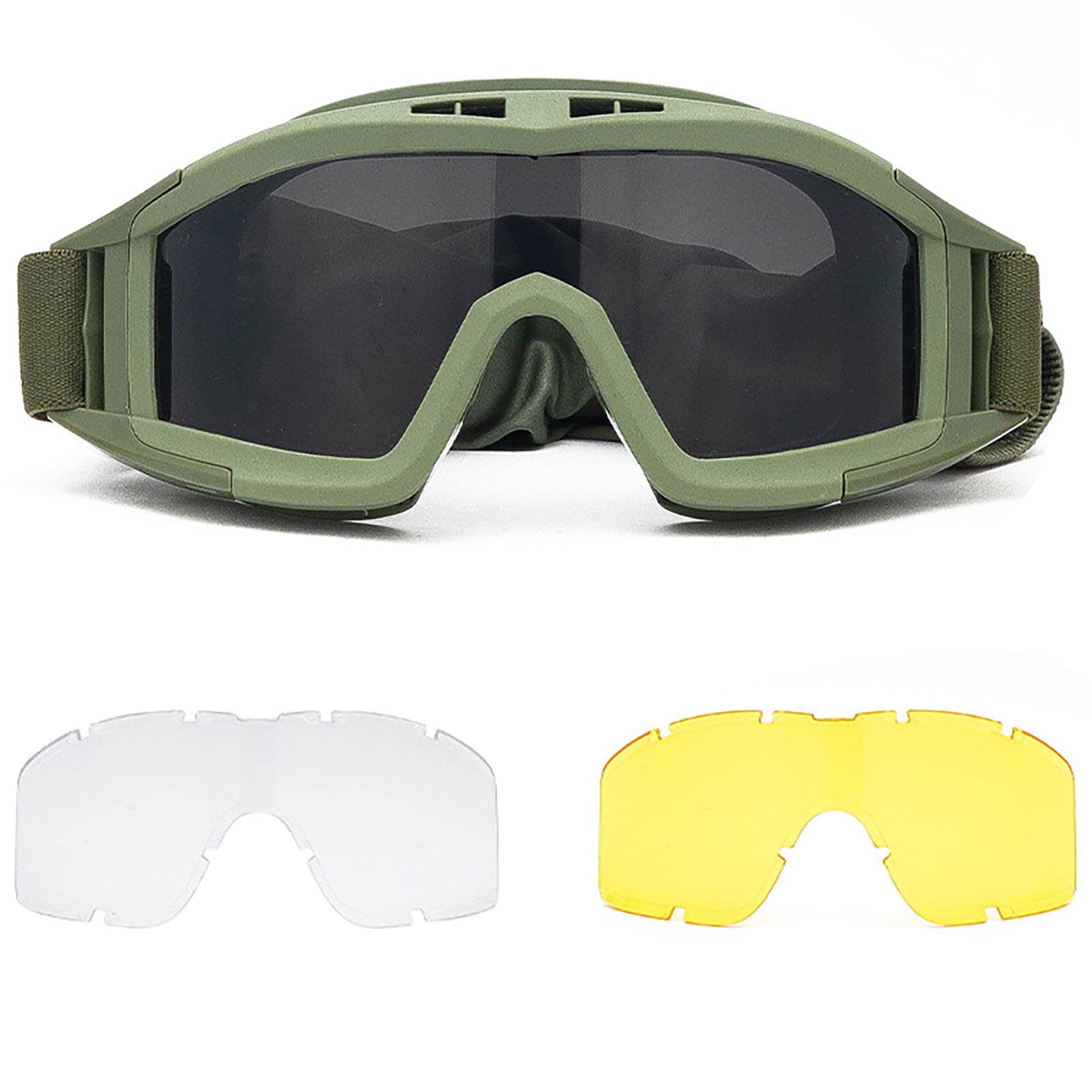 SOONHUA Tactical Airsoft Goggles - ANSI Rated Safety Glasses for Airsoft, Hunting & Cycling - Anti-Fog Protective Eyewear for Outdoor Sports & Tactical Gear