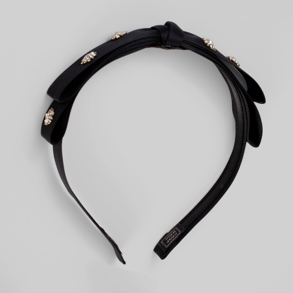 Crystal Satin Bow Headband for Women - Elegant Hair Accessories for Weddings, Parties & Special Occasions
