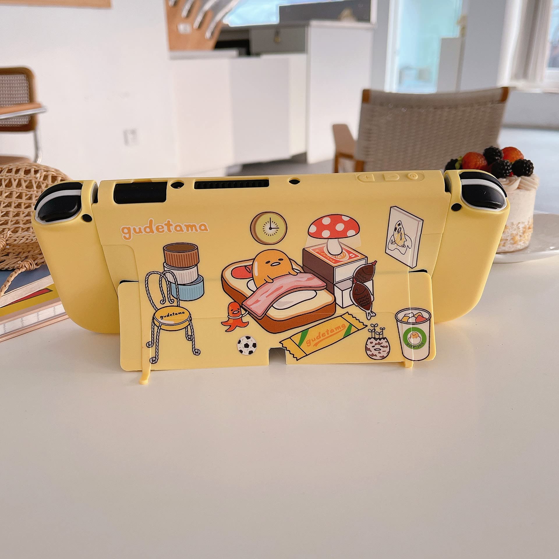 Stylish Nintendo Switch OLED Case - Dockable Soft TPU Cover with Ergonomic Grip for Joy-Con Controllers | Protective Gaming Accessory for Travel & Home Play
