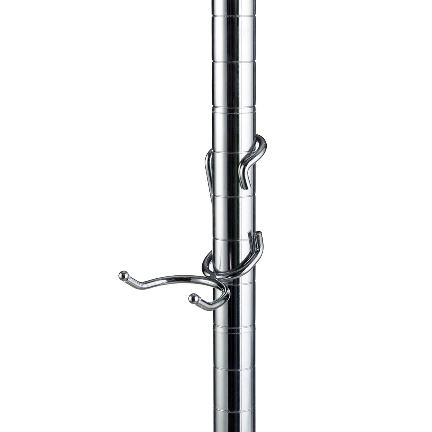 Sunway 5-Pack Chrome Shelf Pole Hooks - Heavy Duty C-Hooks for Garage Storage & Shelving Organization | Fits Metal/Wire Shelves & Racks | Easy Install | Perfect for Pantry, Closet & Workshop Organization