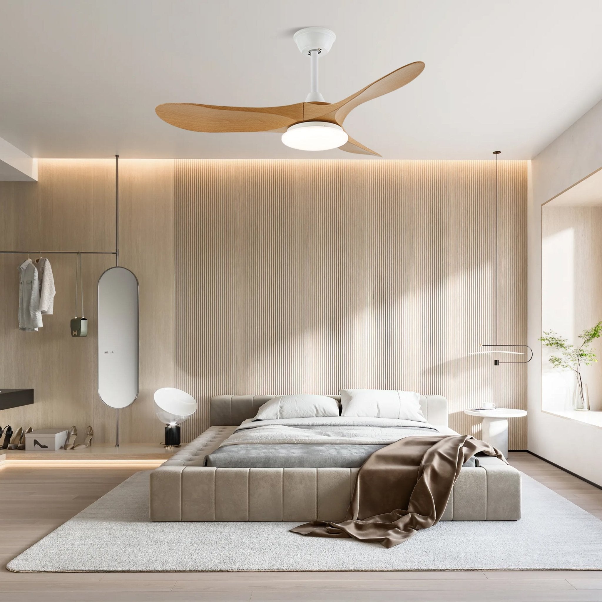Maverick 42/52 Inch Indoor Ceiling Fan with Light Kit - Energy Efficient Quiet Blades for Bedroom, Living Room & Office