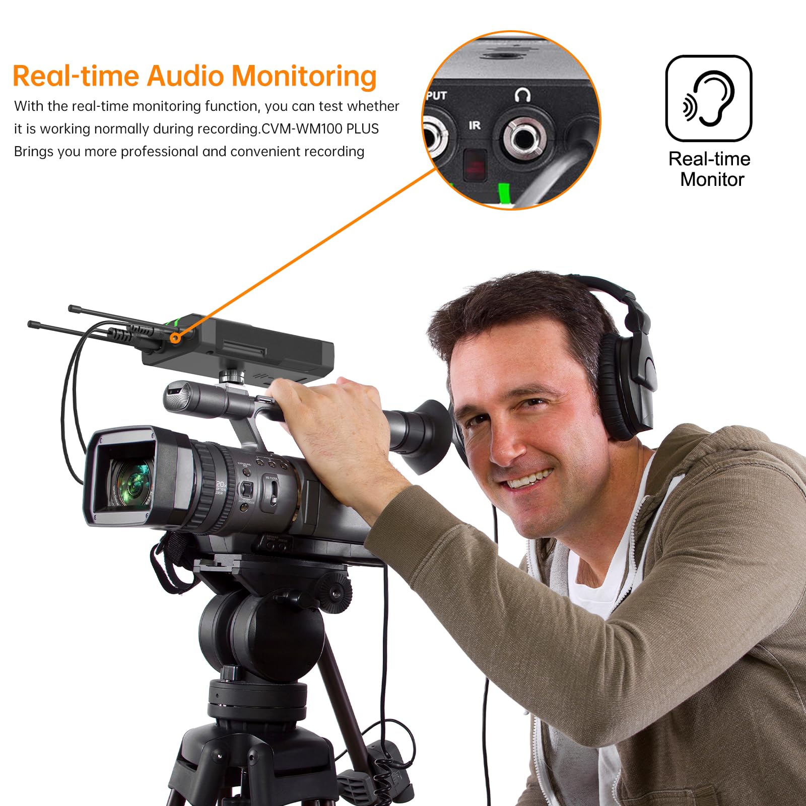 Comica CVM-WM100PLUS Wireless Lavalier Microphone System - Dual-Channel UHF Mic for Camera, Smartphone, Laptop, YouTube, Vlogging & Live Streaming (Includes AA Batteries) - Perfect for Interviews, Podcasts, Presentations & Content Creation