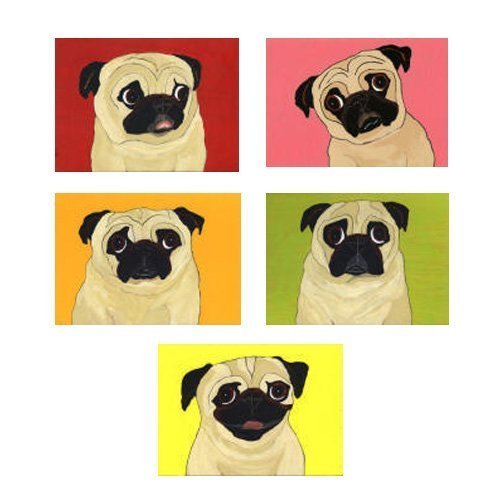 Fawn Pug Note Cards Set - 5 Adorable Greeting Card Designs for Dog Lovers | Perfect for Thank You Notes, Birthday Cards & Special Occasions