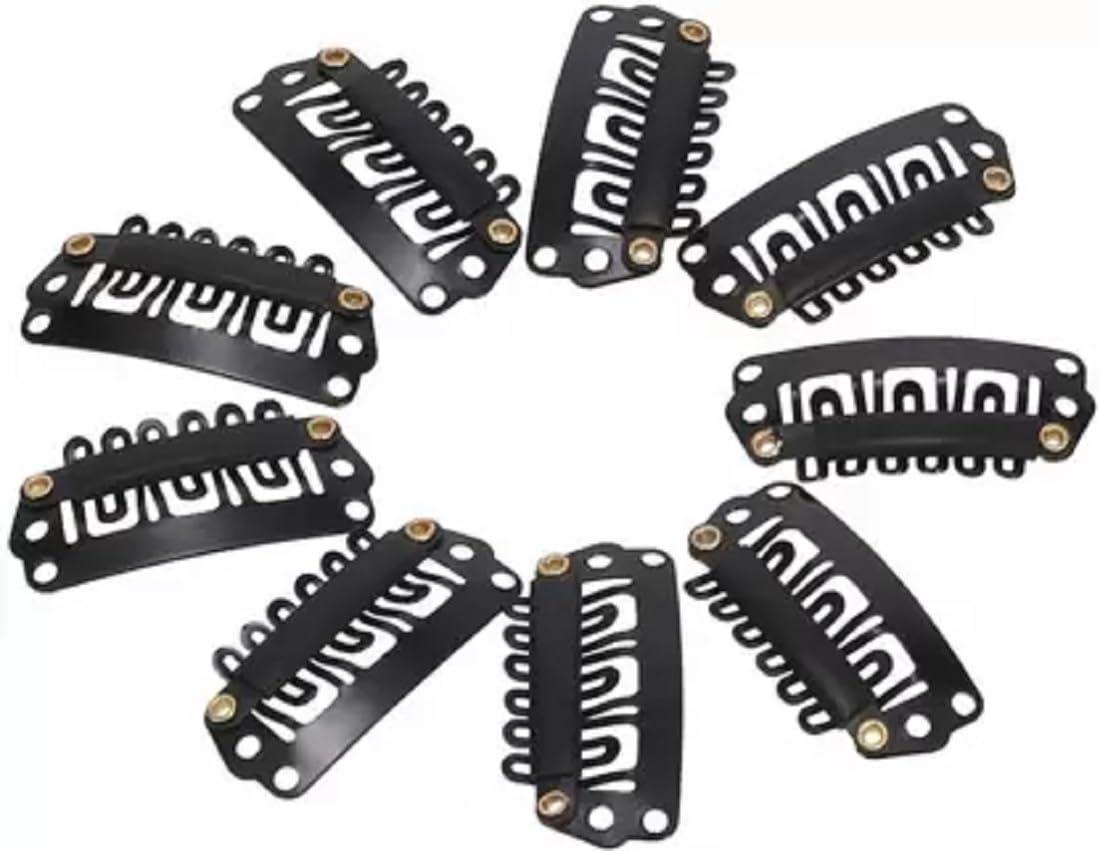 12PCS Sarpa Hair Extension Clips for Women & Men - Invisible Snap-in Wig Clips for Hair Extensions & Weaves (Black) | Perfect for Daily Styling, Cosplay & Hair Loss Solutions