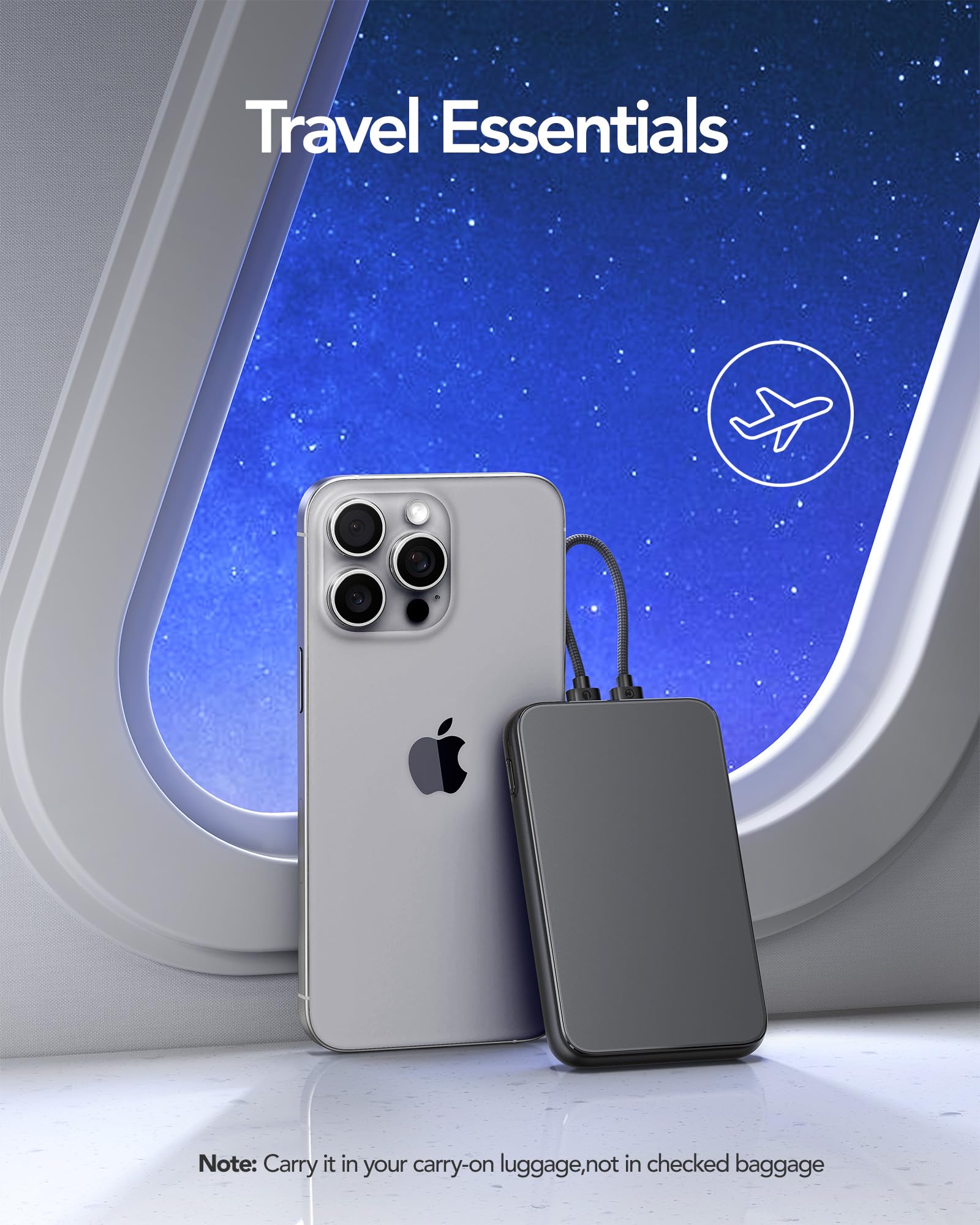 Charmast 10000mAh Portable Charger with Digital Display - 20W Fast Charging Slim Power Bank with Removable Cable for iPhone 15/14/13, Samsung Galaxy, Android Phones - Perfect for Travel, Commuting, and Outdoor Adventures