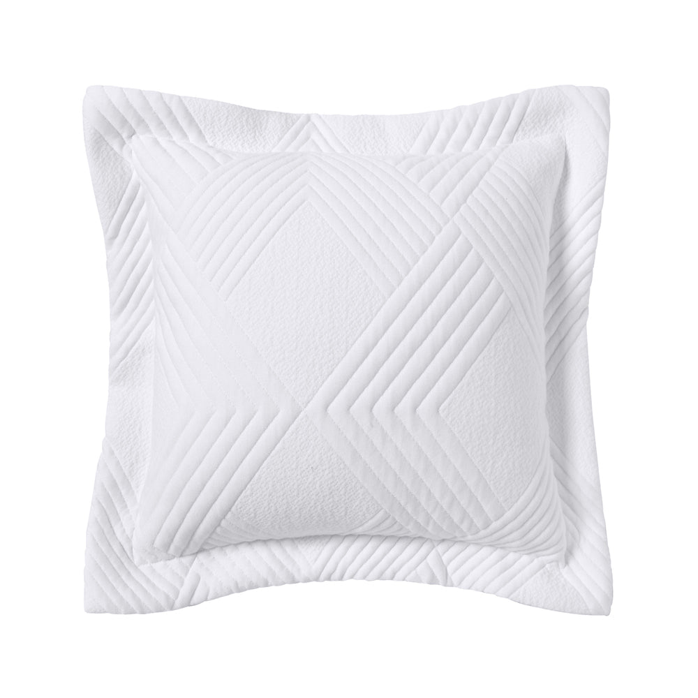 Cassiano White Square Filled Cushion - Soft Decorative Throw Pillow for Sofa, Bed & Chair - Perfect for Living Room, Bedroom & Office Decor