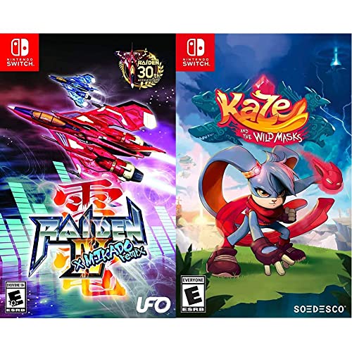 Raiden IV x MIKADO Remix & Kaze and the Wild Masks Bundle - Nintendo Switch Game for Action & Adventure Lovers | Perfect for Home Entertainment and On-the-Go Gaming