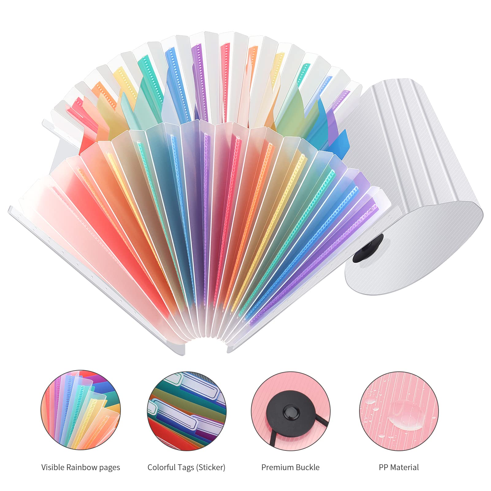 Uquelic 13-Pocket Expanding Accordion Receipt Organizer - Large Capacity Coupon & Sticker Holder, Envelope Organizer with Labels, 10 x 5 Inch - Perfect for Home Office, Small Business & Tax Filing Organization