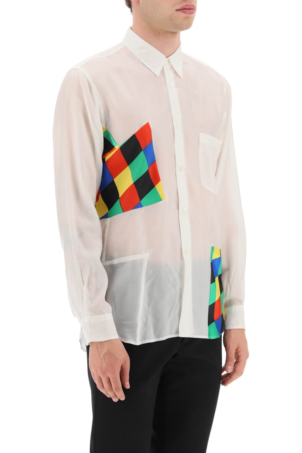 Comme des Garcons Homme Plus Semi-Transparent Patchwork Shirt - Stylish Designer Men's Fashion for Casual Wear & Street Style Outfits