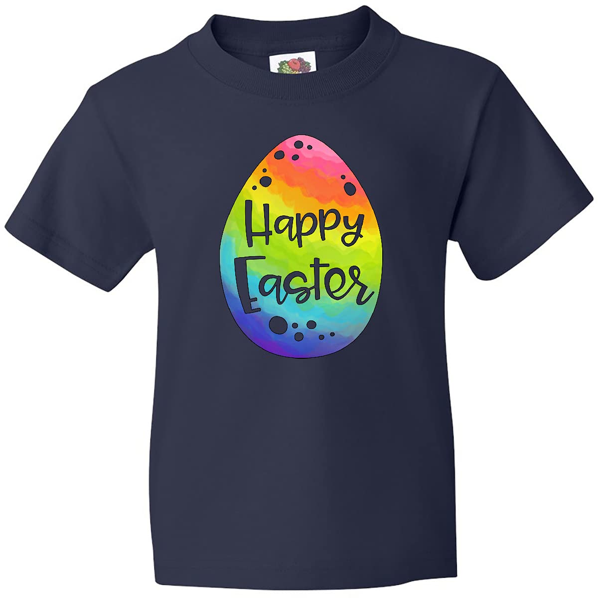 Inktastic Happy Easter Rainbow Easter Egg Youth T-Shirt - Cute Easter Outfit for Kids & Teens - Perfect for Easter Egg Hunts, Family Gatherings & Spring Celebrations