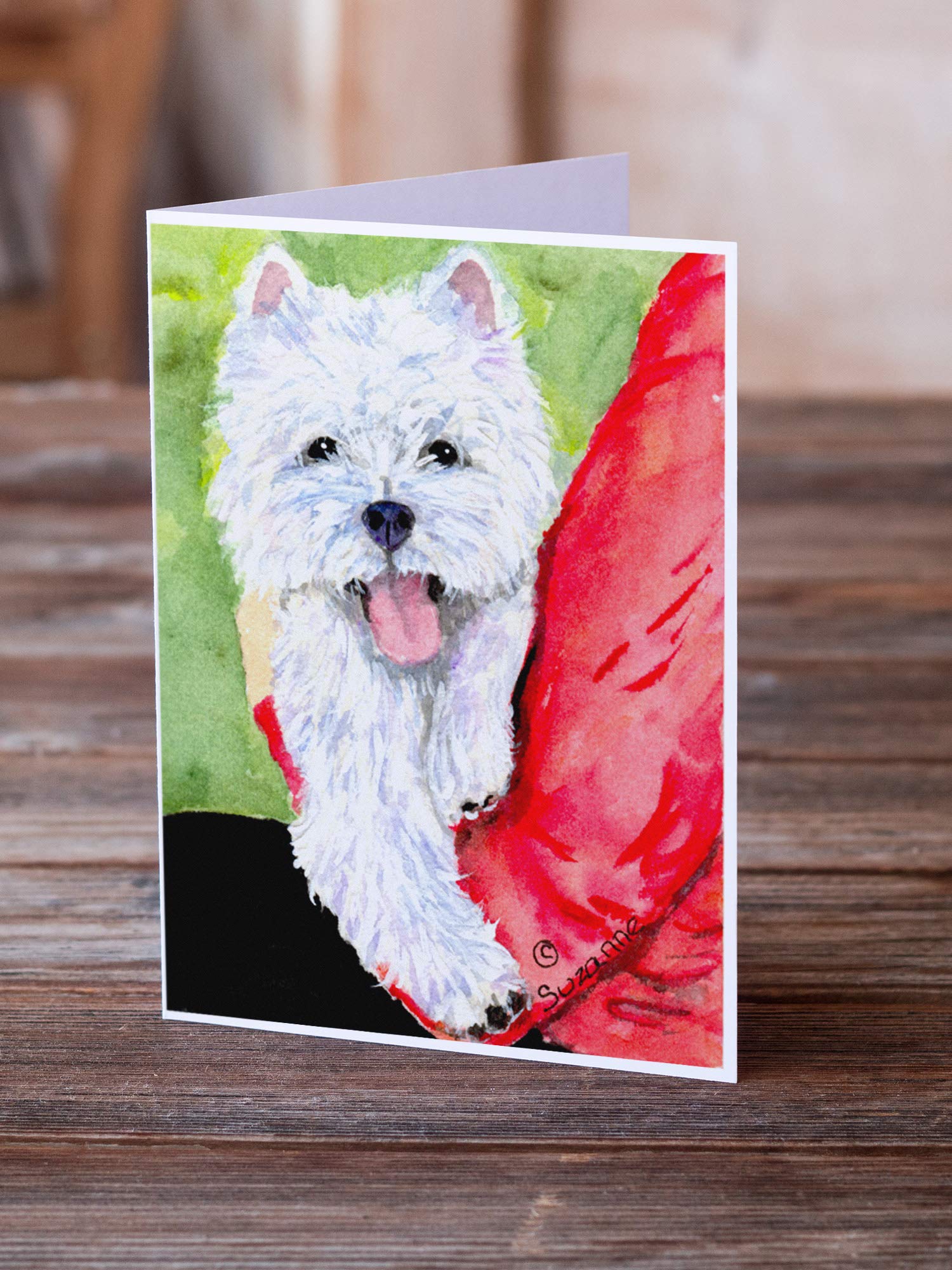 Westie Greeting Cards and Envelopes - Pack of 8 Blank A7 (5x7) Note Cards with Whimsical Design | Perfect for Birthdays, Thank You Notes & Special Occasions | Caroline's Treasures SS8784GCA7P