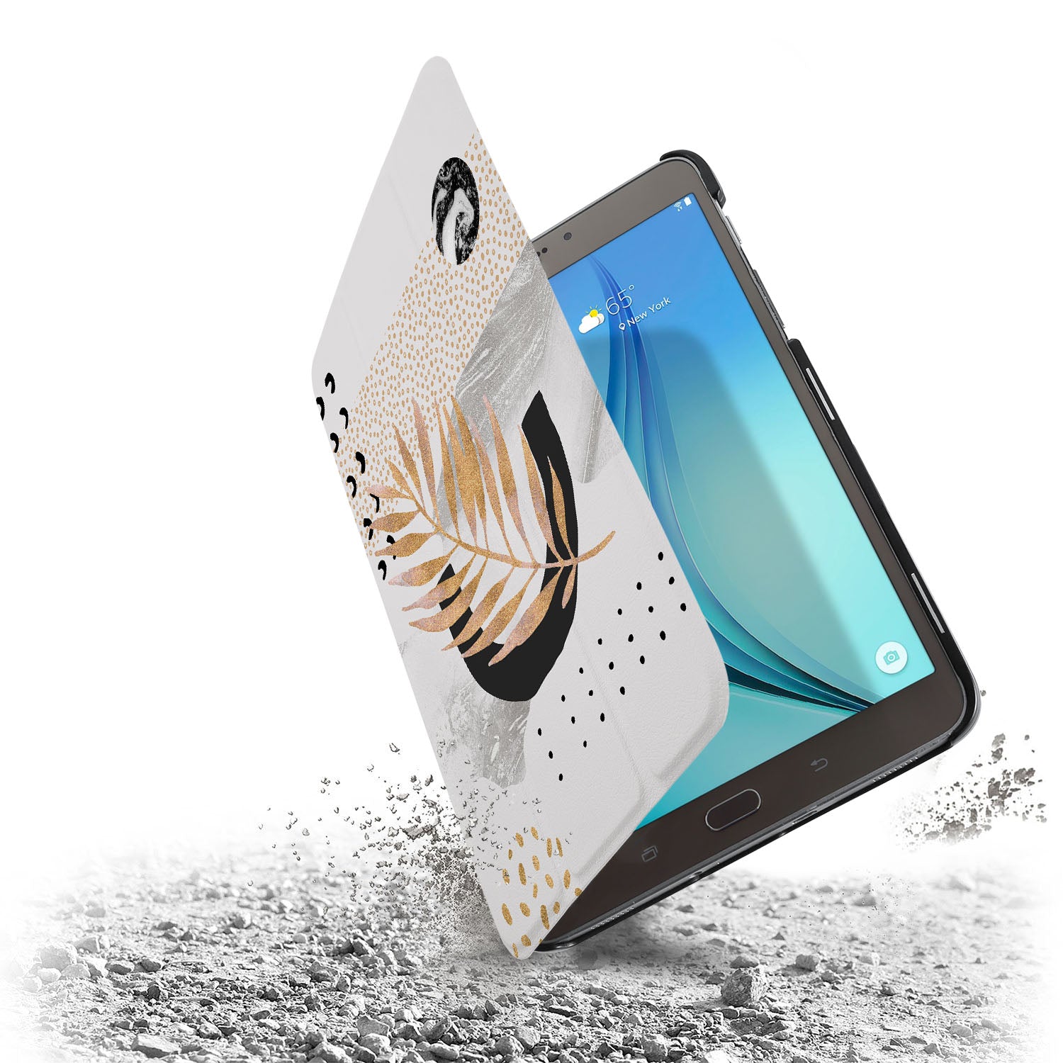Samsung Tablet Case with Marble Flower Design - Slim Protective Cover for Galaxy Tab A/S6/S7/S8 - Perfect for Work, School & Travel