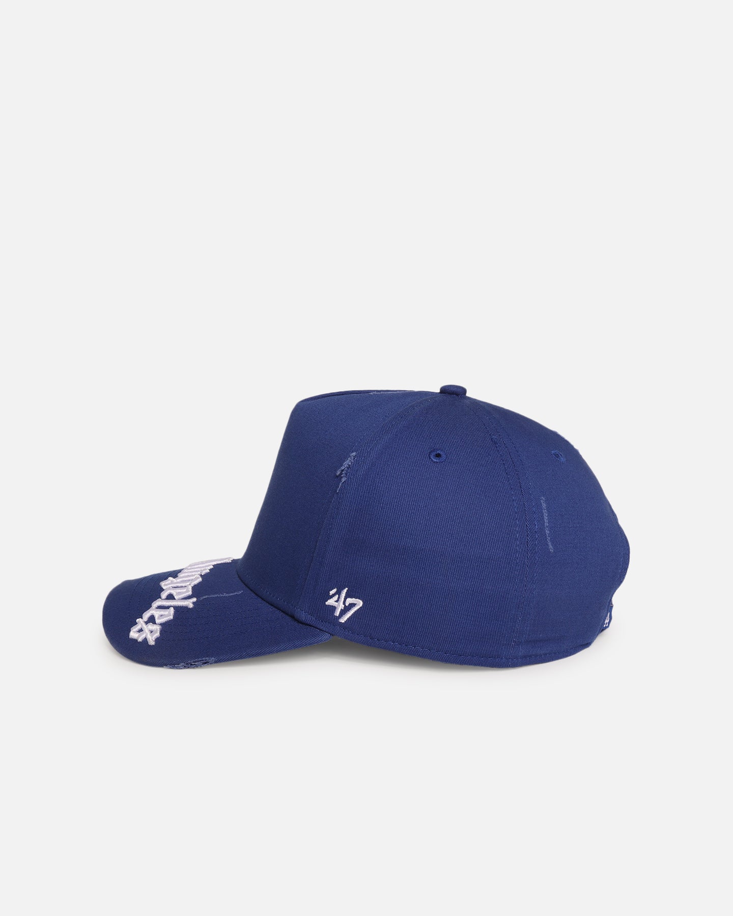 47 Brand Los Angeles Dodgers 'Destruct Gothic Visor' 47 Offside Strapback Snapback Hat - Royal/Royal - Adjustable Baseball Cap for Men & Women - Perfect for Games, Outdoor Sports & Casual Wear