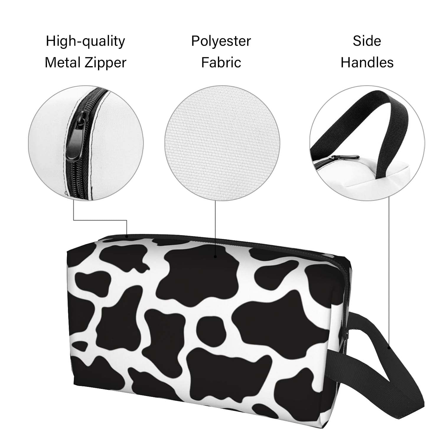 Travel Toiletry Bag for Women & Men - Large Waterproof Makeup Organizer with Cow Print, Portable Shaving Kit & Cosmetic Case - Perfect for Gym, Camping, Business Trips & Vacation Essentials