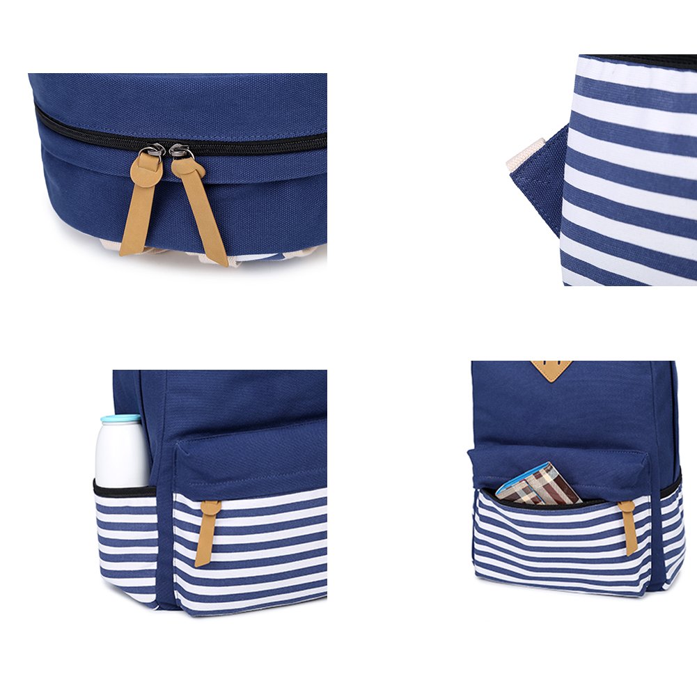 Abshoo Cute Striped Canvas Backpack for Girls - School & Travel
