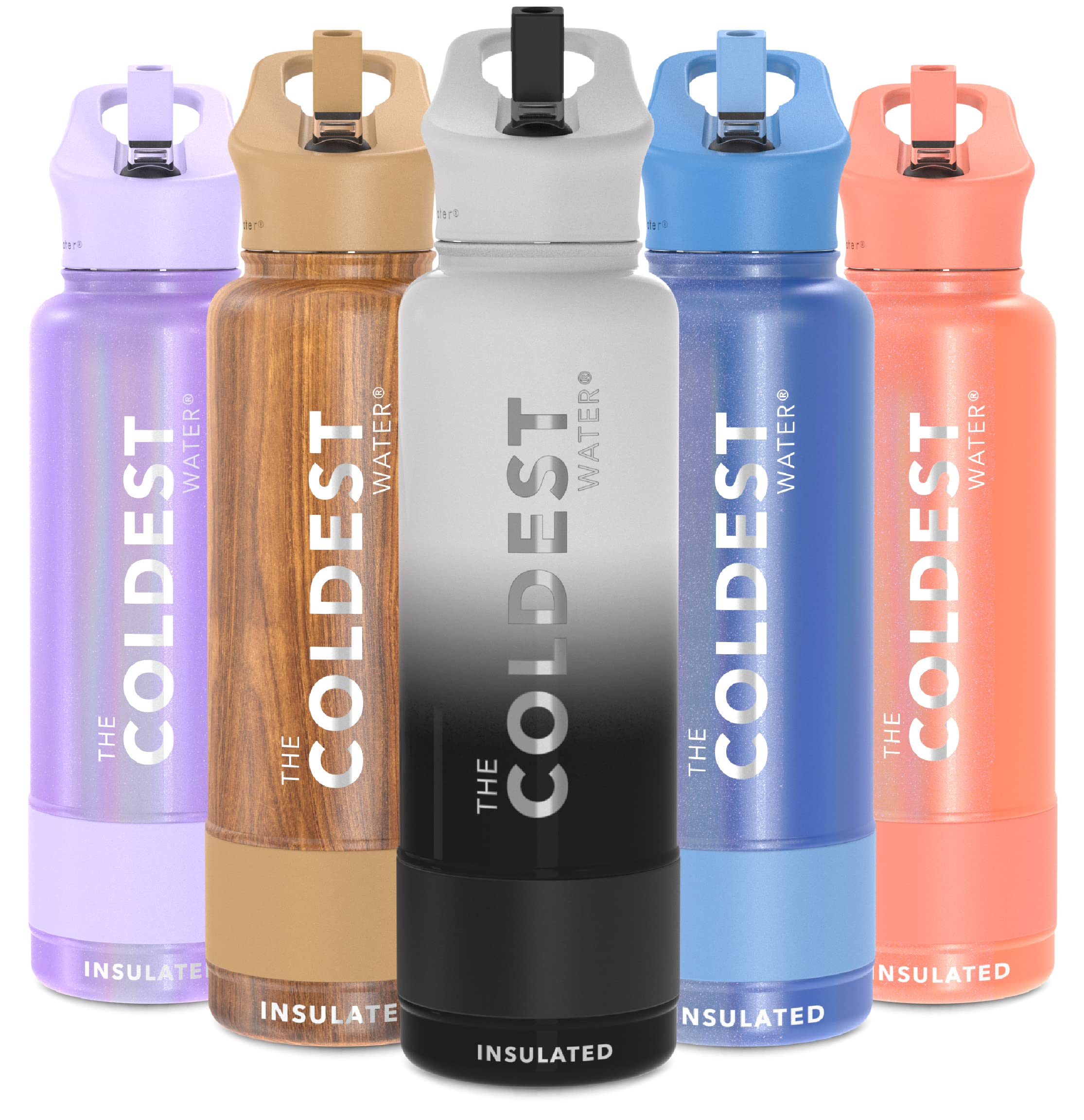 Coldest Sports Water Bottle 40oz - Vacuum Insulated Stainless Steel Thermos with Straw Lid, Leak Proof & Reusable - Perfect for Gym, Hiking, Workouts & Outdoor Activities (Hyperspace)