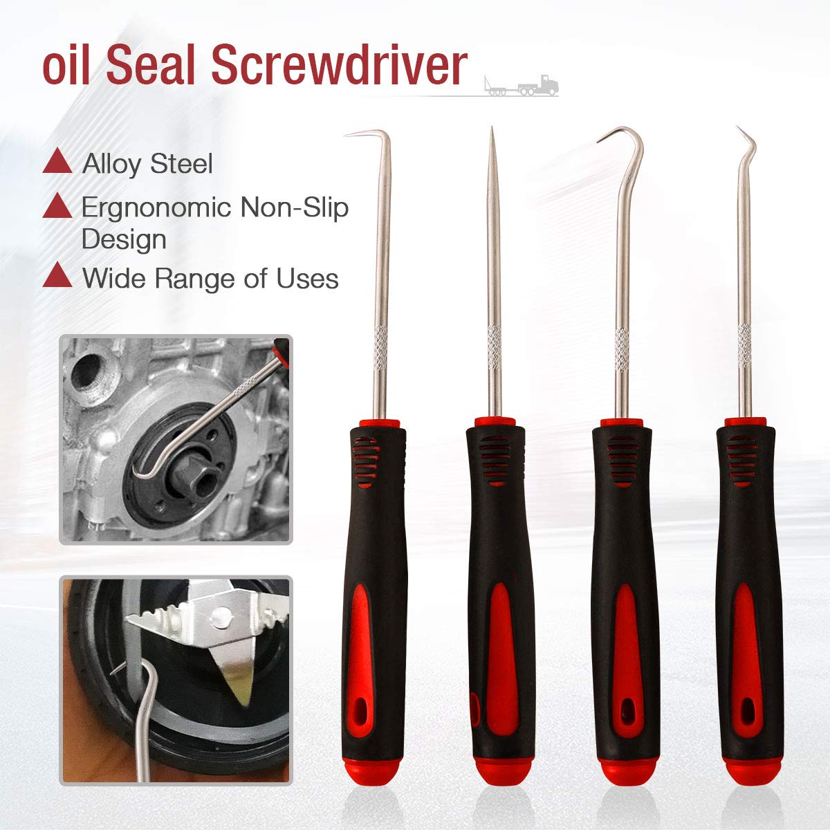 BYNIIUR Automotive Trim Removal Tool Kit - Fastener Remover, Plastic Pry Tools for Car Door Panels & Radio Clips - Red | Professional Auto Interior Repair & DIY Installation Accessories