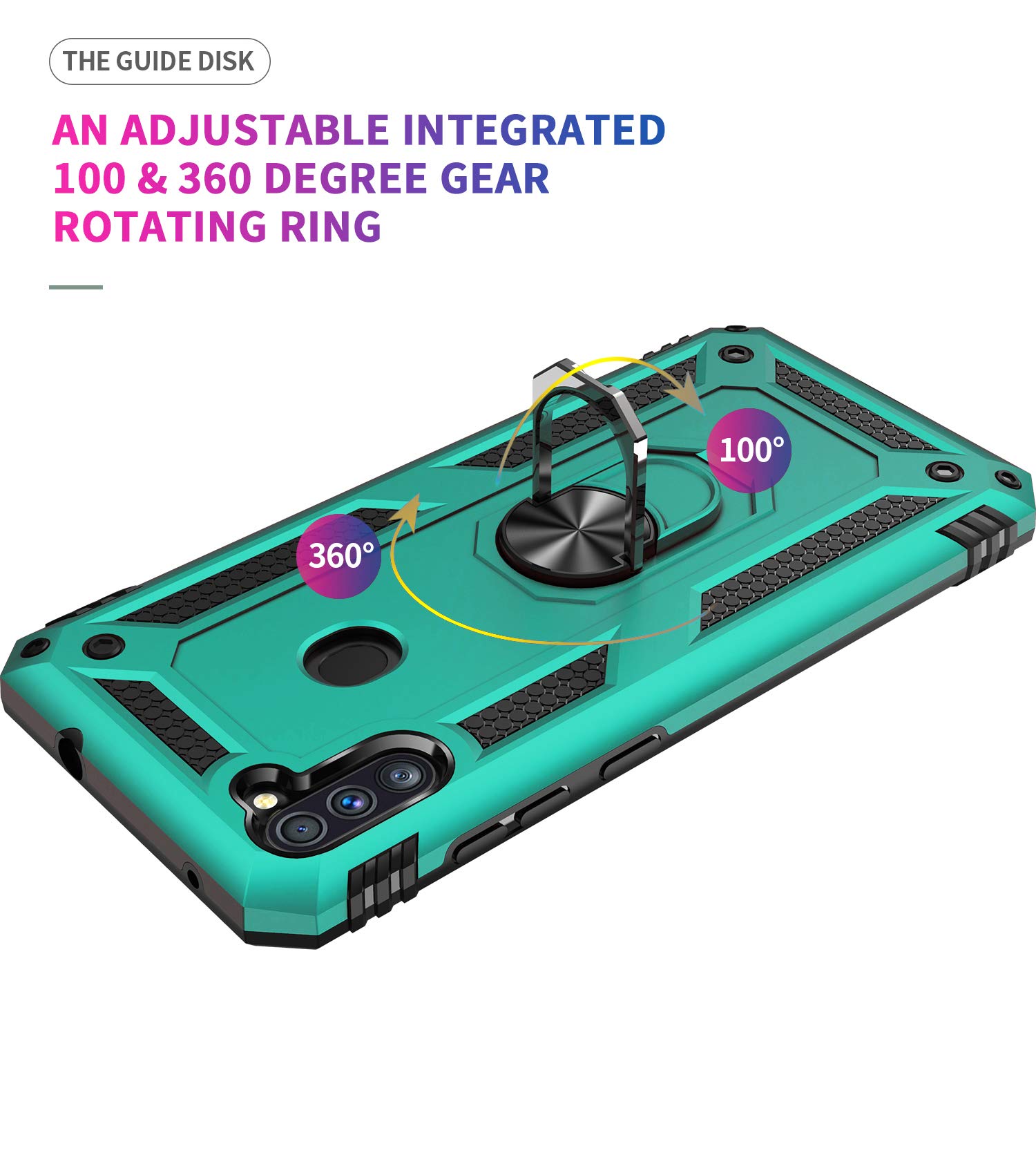 **Samsung Galaxy A11 Case - Military Grade Heavy Duty Armor Protection with HD Screen Protector & Magnetic Kickstand | Shockproof Phone Cover for Everyday Use, Travel & Outdoor Activities (Mint Green)**