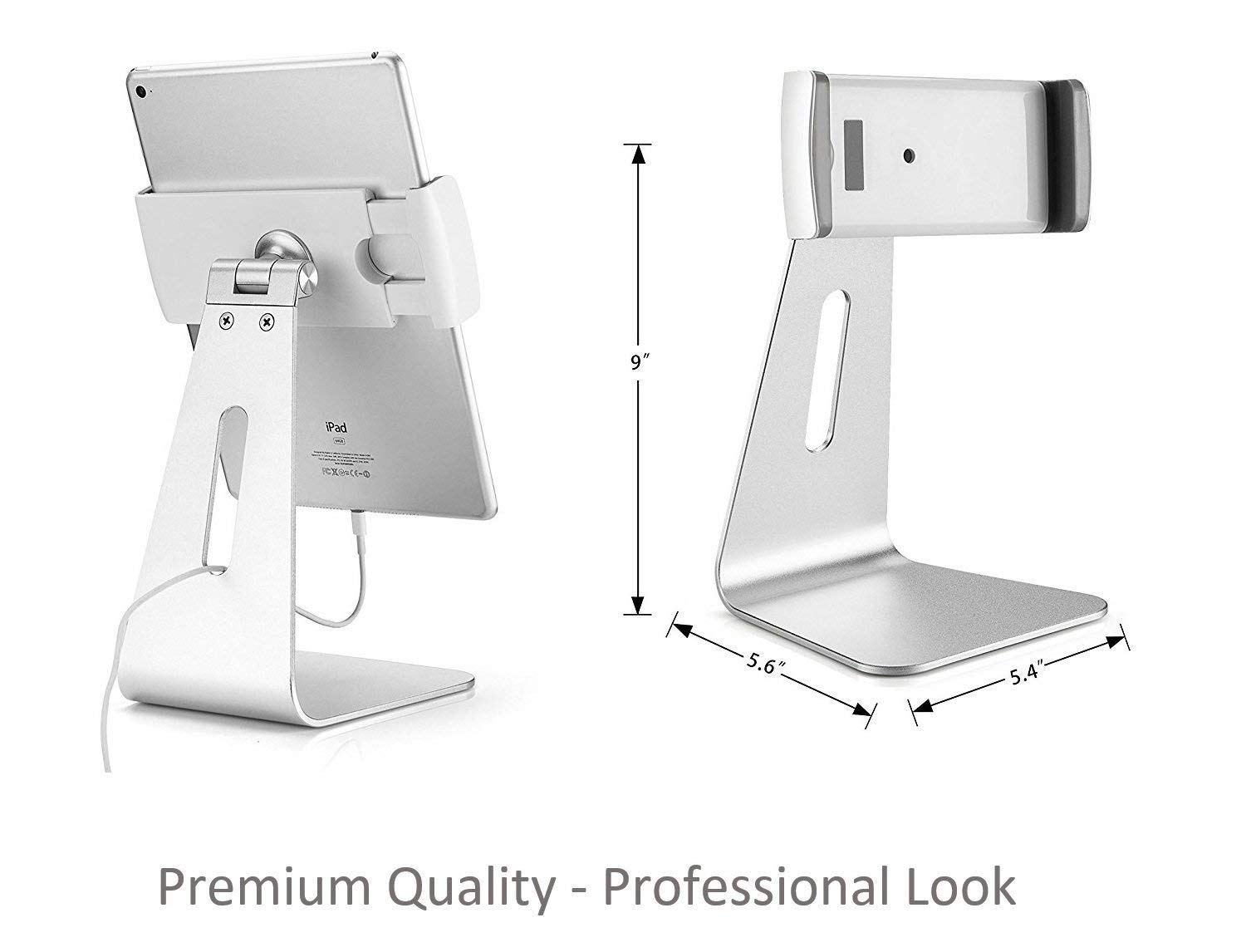 AboveTEK Adjustable Tablet Stand Holder for iPad 7-13 inch, iPad Pro/Air/Mini, Samsung Galaxy Tab, Nexus - Universal Desktop Stand for 4.7''-13.5'' Tablets & Phones - Perfect for Work, Study, Watching Videos & Video Calls